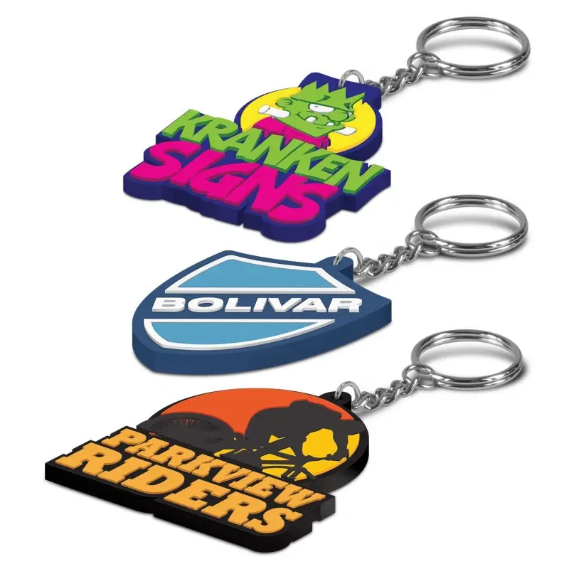 Custom Shape Single Sided PVC Key Ring